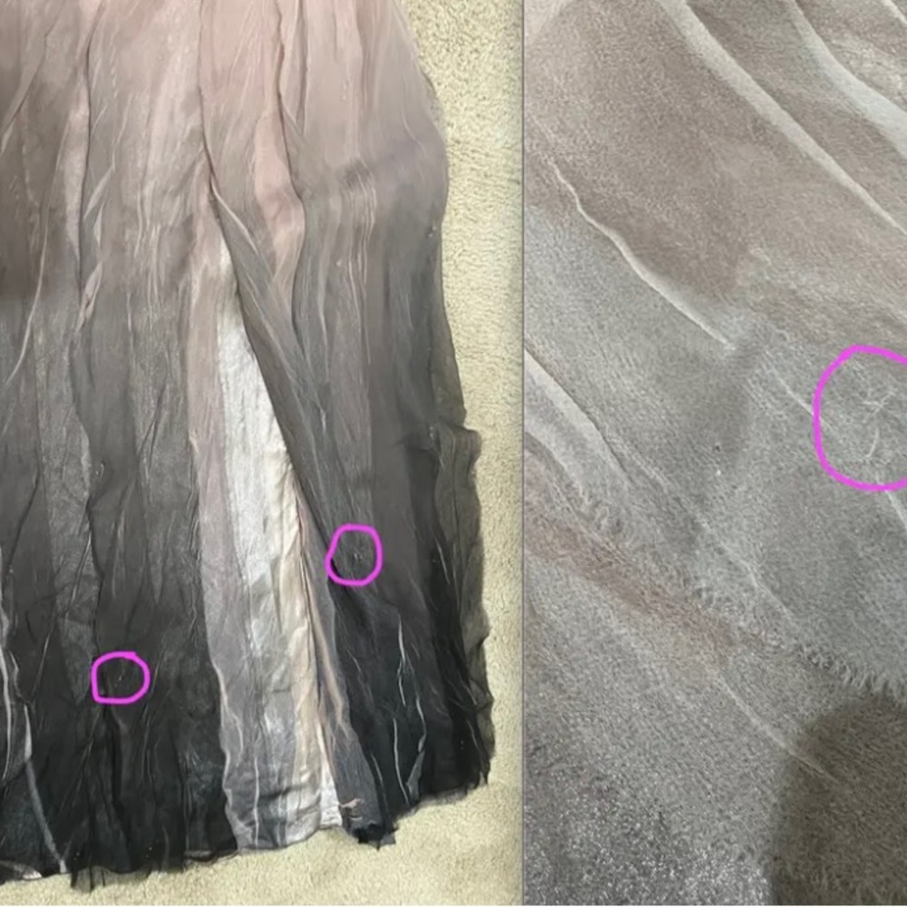 HOT Black by Komarov Sheer Chiffon Blouson Charmeuse Ombre Dress Gown $598+tax! - Picture 10 of 12